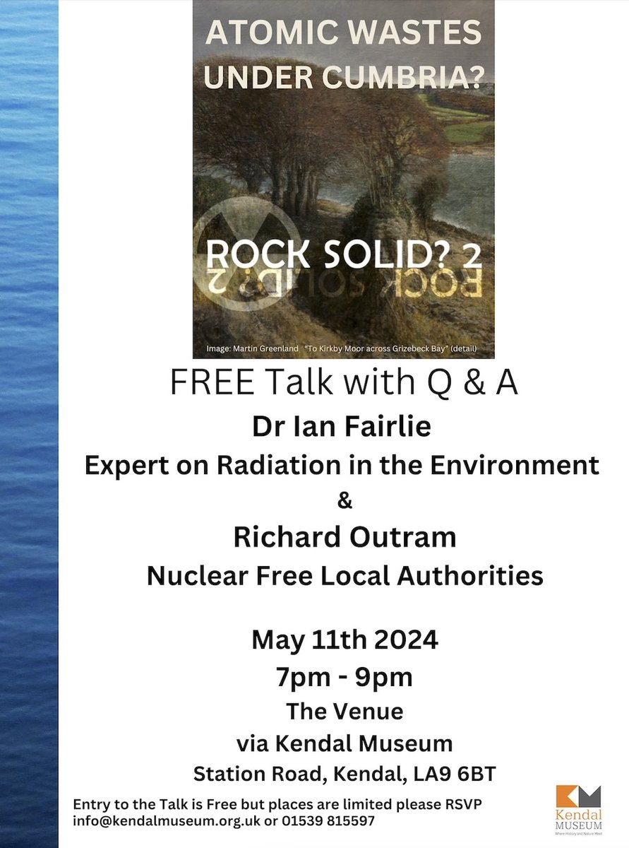 Atomic Wastes Under Cumbria?  Free talk with Dr Ian Fairlie and Richard Outram - find out what is planned for the #Cumbria coast @BBC_Cumbria @LakesCumbria @WorldOceansDay @Britnatureguide @dpcarrington @robedwards53 @WhitehavenNews @CumbriaCrack   @Alexwxm99