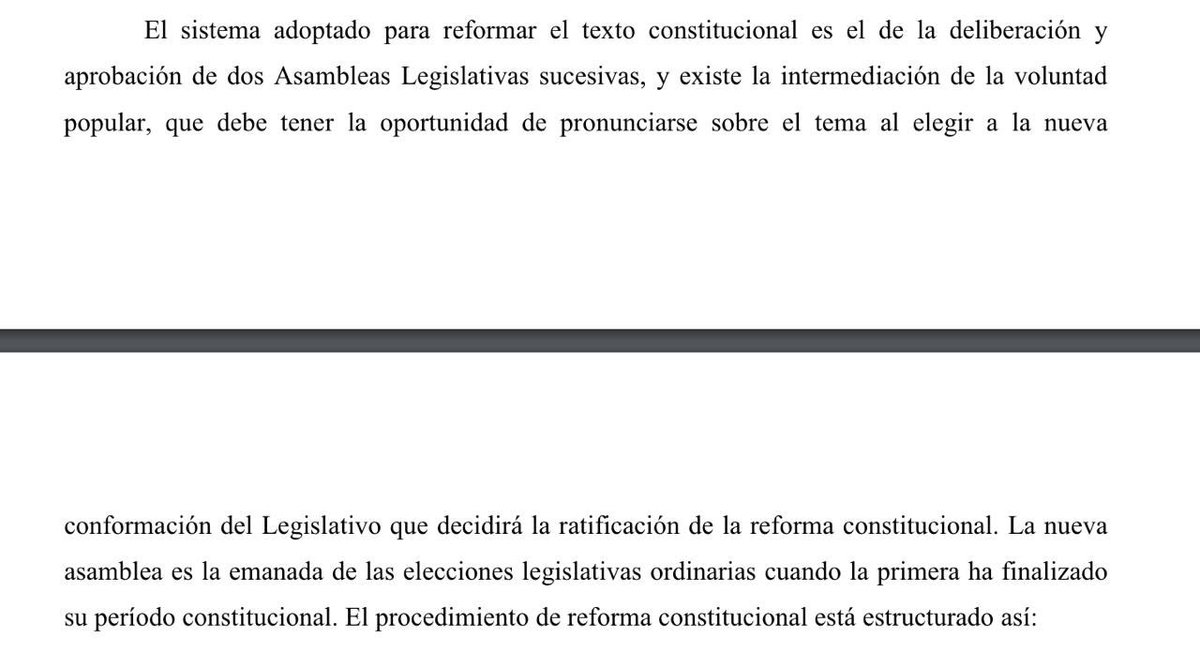 1. La propuesta de reforma se hace después de elecciones. La Sala de lo Constitucional (7-2012; 33-2015) establece que entre la aprobación y la ratificación debe haber elecciones para que el ciudadano conozca la reforma y, con eso en mente, decida si darle o no el voto a quien…