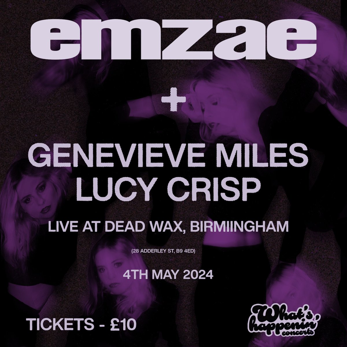 This Saturday we’re at @DeadWaxDigbeth supporting @emzaemusic ✨ Tickets here: skiddle.com/whats-on/Birmi… Would be rly lovely to see u there✨✨✨✨✨✨✨ 📸 Kitty Rowe