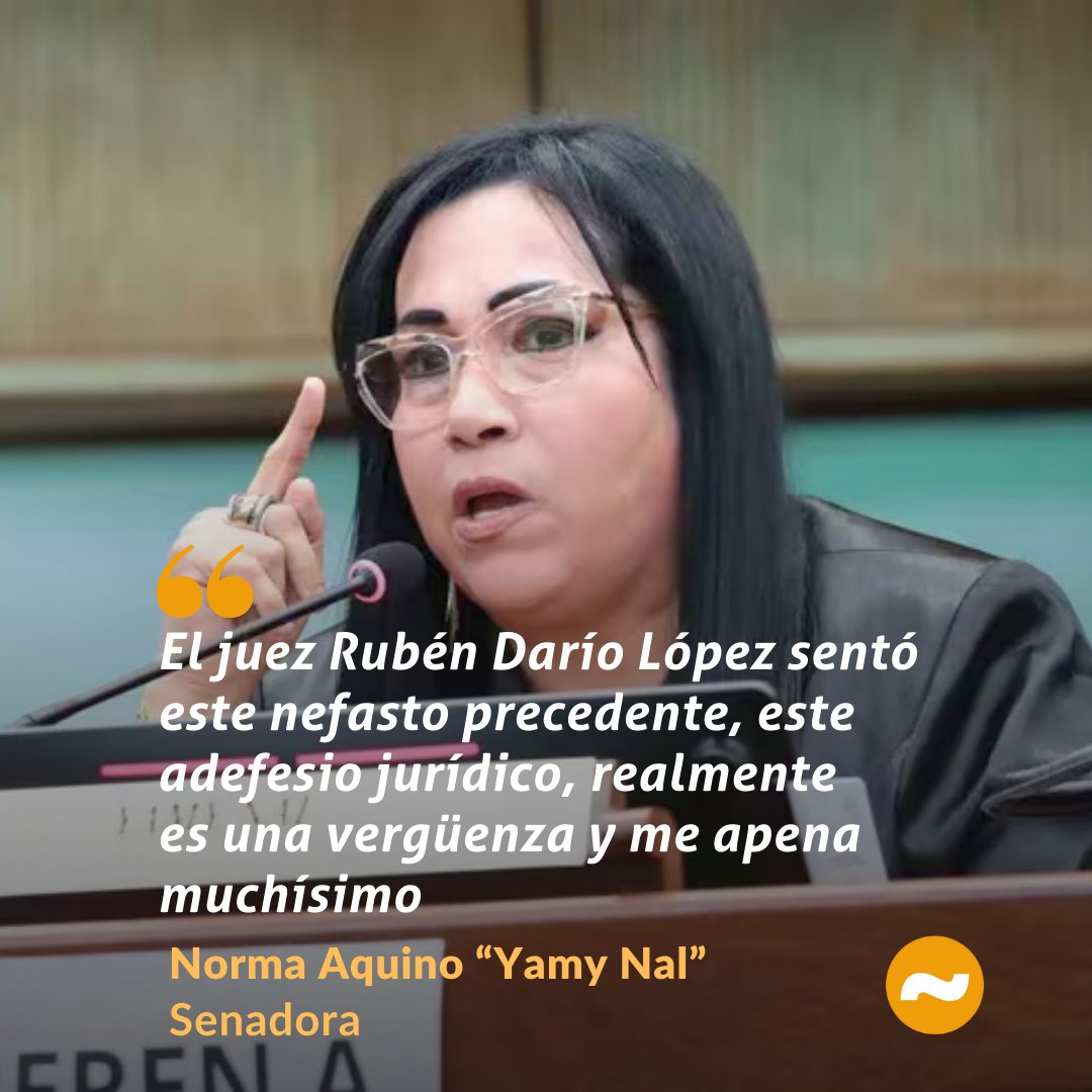 👉La senadora Norma Aquino 'Yamy Nal' fue contundente en decir que no desbloqueará a la abogada Alejandra Peralta en la red social 'X' tras la decisión del juez. 🗣️'Yo dije que no le voy a desbloquear, voy a apelar, para mí es un horror antijurídico', añadió la senadora 📻…