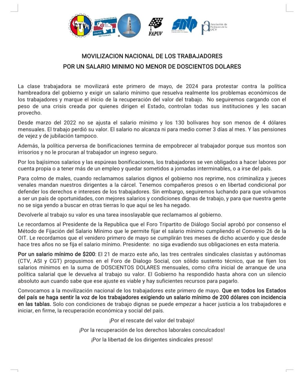 Sin salarios ni seguridad social es muy cuesta arriba garantizar la prosecución académica de nuestros estudiantes, y la actividad académica de investigación, docencia y extensión. #SalarioDignoYa #BonoNoEsSalario