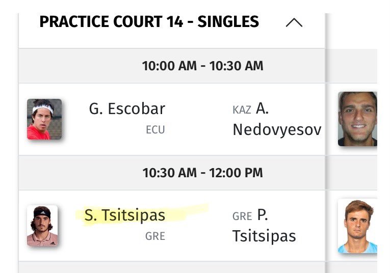 Stef and Petros will warm up for their match today at 10:30 AM-12:00 PM on Court 14!💪 Unfortunately there is no live camera.