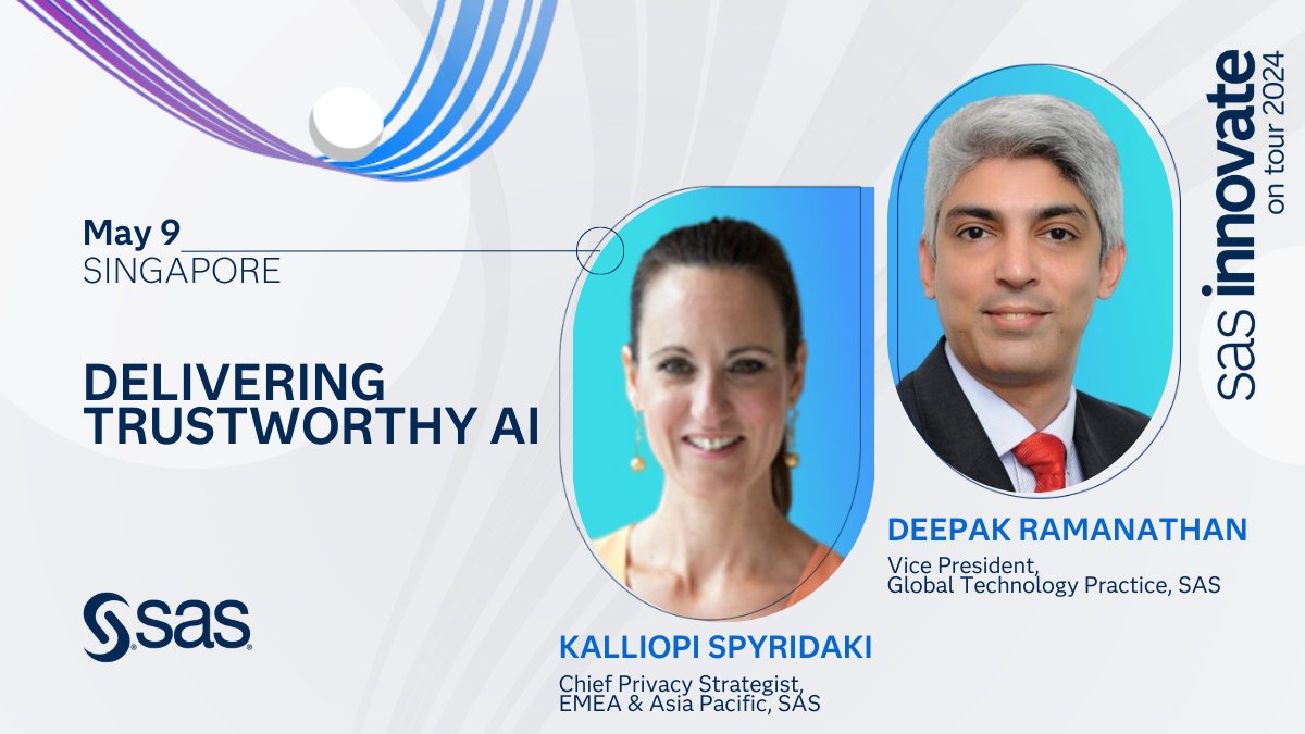 The power of productivity 🎯 and performance is undeniable. At SAS, we're committed to delivering the most trustworthy #AI platform, empowering businesses to achieve more. Register today ➡️ 2.sas.com/6011j6z3X 

#SASInnovateOnTour #SASInnovateOnTourSingapore #TrustworthyAI