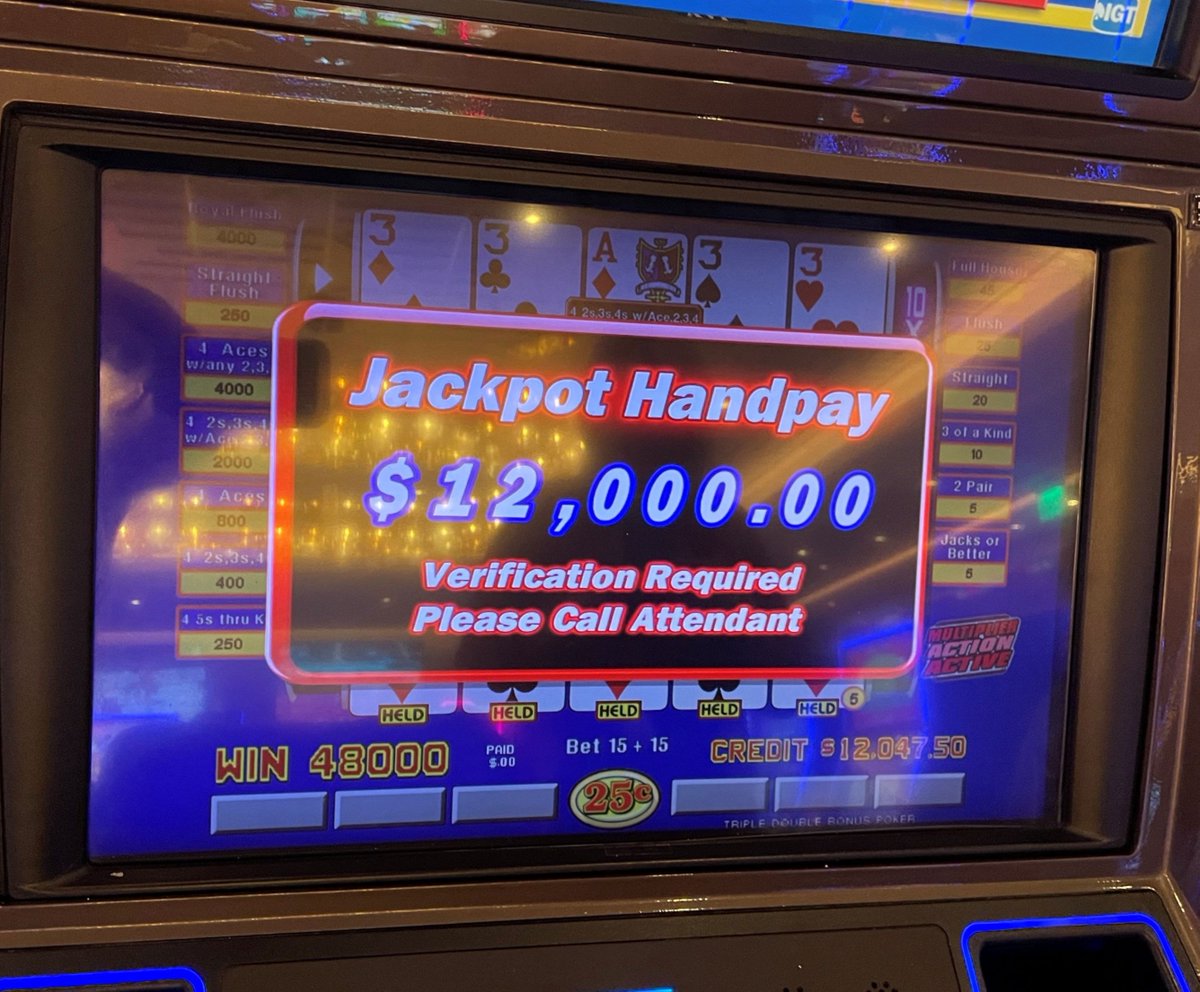 Congratulations to the lucky winner of this #12,000 Hyper Bonus Poker jackpot!