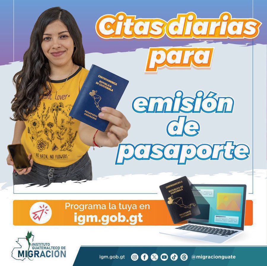 #PasaportesGt | Contamos con citas para trámite de pasaportes, programa tu cita en el siguiente link. ➡️ bitly.ws/36bAE