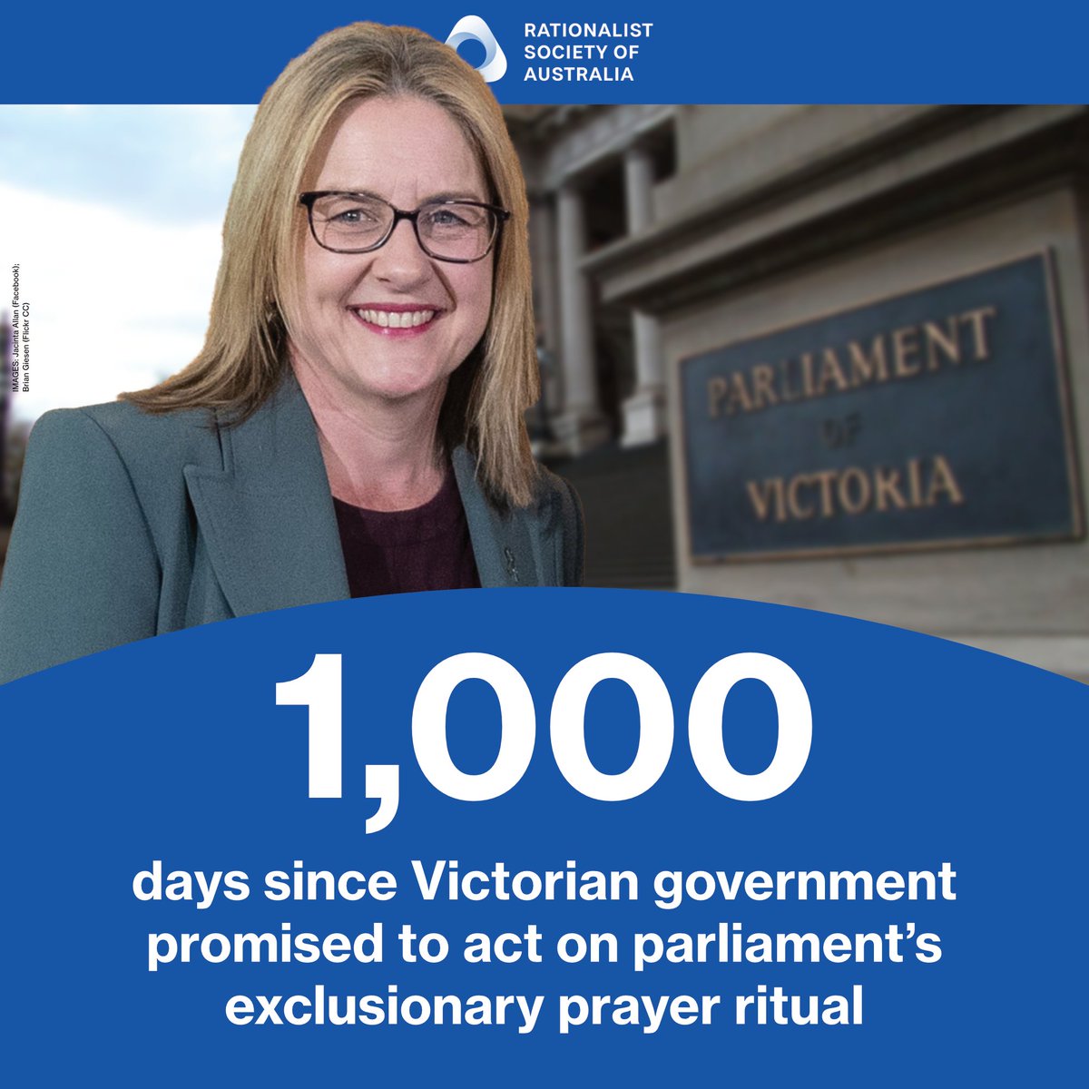 1,000 days ago, the Victorian Labor government promised to replace the state parliament’s Christian prayer rituals with something more appropriate and reflective of the community. Yet nothing has happened. Follow our campaign: #SpringSt @JacintaAllanMP @JaclynSymes