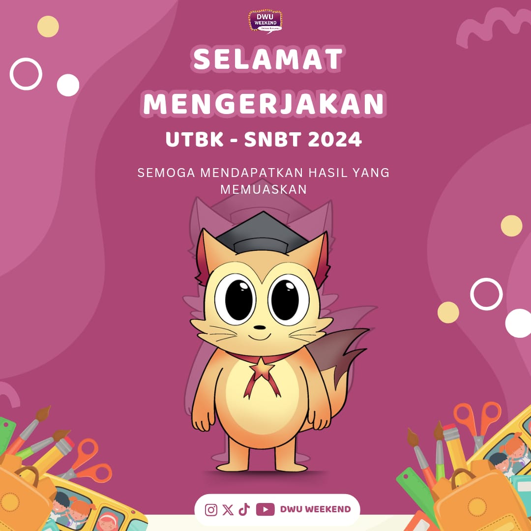 SELAMAT PAGI PEJUANG UTBK, SEMANGAT BERTEMPUR!! Teman-teman, ini adalah hari pertama UTBK SNBT 2024! Yang akan menjadi awal dari perjalanan hebat menuju kesuksesan. Jangan lupa kerjakan soalnya dengan penuh ketelitian ya!