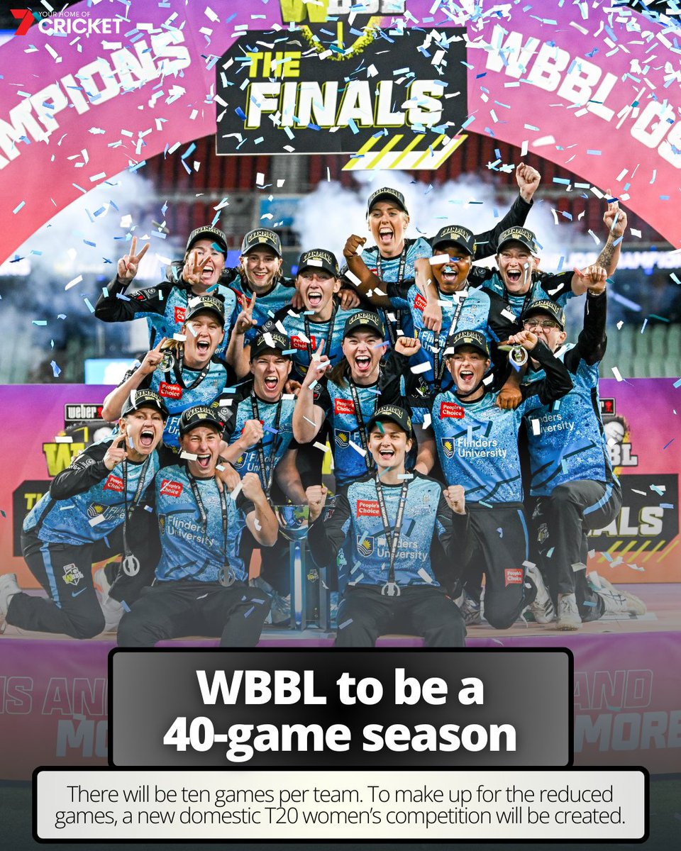 WBBL seasons will now be 10 games per team rather than 14, with the introduction of a state-based T20 competition to ensure there is no reduction in women's domestic games.