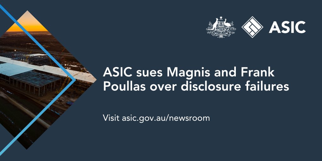 ASIC has launched civil penalty proceedings in the Federal Court against Magnis Energy Technologies Limited, alleging the company failed to disclose material information about its self-described “flagship” lithium-ion battery manufacturing facility bit.ly/3Qo2Oan
