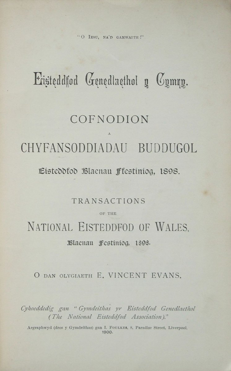 Eisteddfod Genedlaethol Cymru Blaenau Ffestiniog 1898 cy.wikipedia.org/wiki/Eisteddfo…