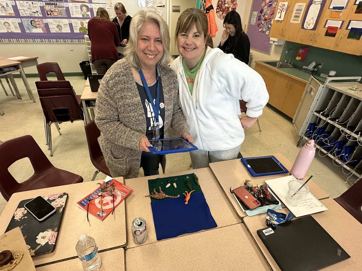 What a great pro-d today. I did my 1st workshop with my colleagues at Maywood. Everyone had a great time learning about stop motion and how writing is incorporated into the creation. I think staff enjoyed playing w/the loose parts to create a quick animation movie. @maywoodSD41