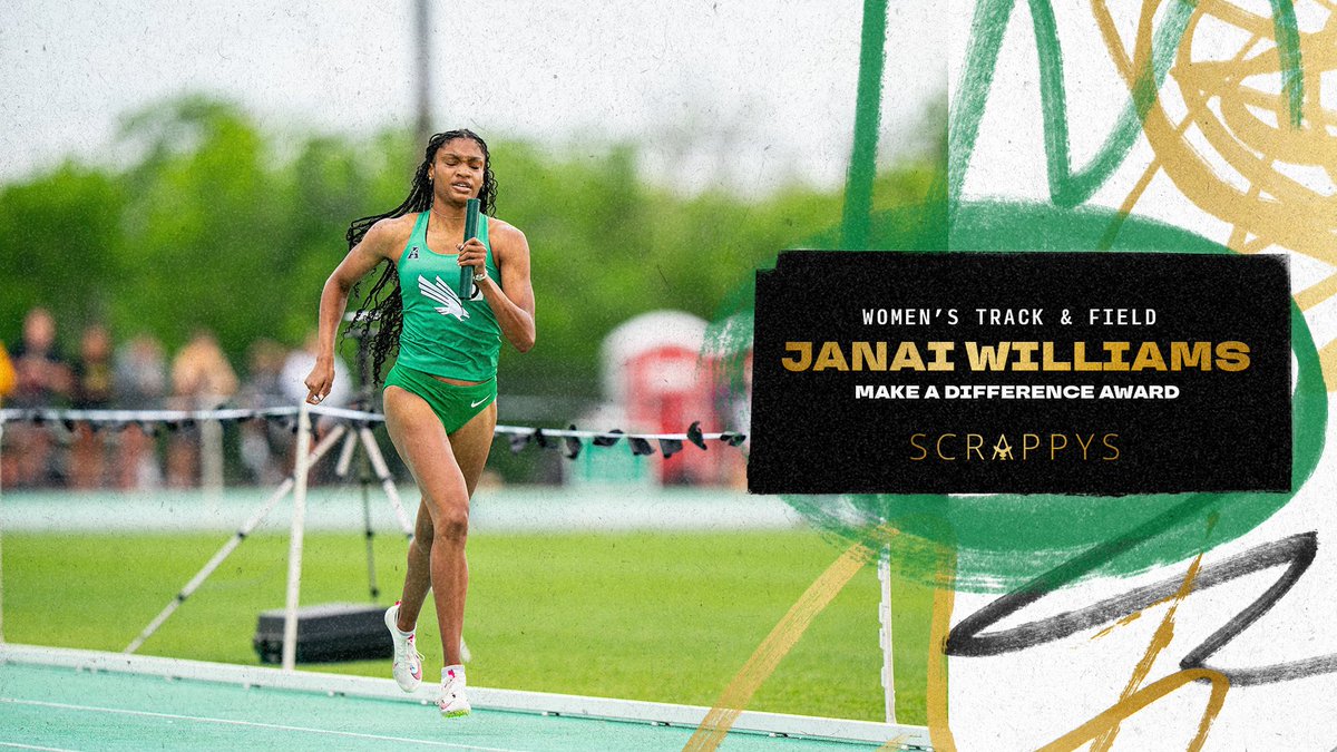 Sustained excellence in competition, in the classroom and in the community. @janailwilliams is the Make A Difference Award winner! 🏆 #GMG x #UNTScrappys