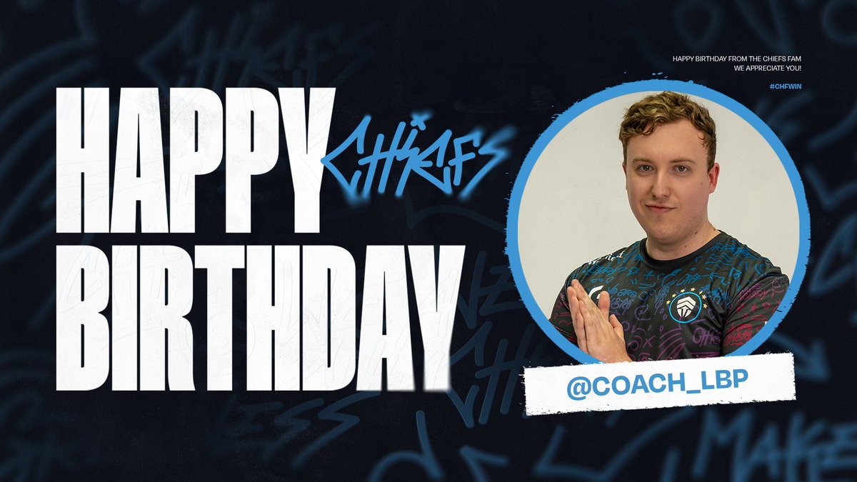 🎉 HAPPY BIRTHDAY, @Coach_LBP 🎉

Wishing you a day filled with joy, laughter, and insane flip resets 🥳

Here's to a successful RLCS run 🍻

#WeAreChiefs🛡️ | #ChiefsRL🛡️