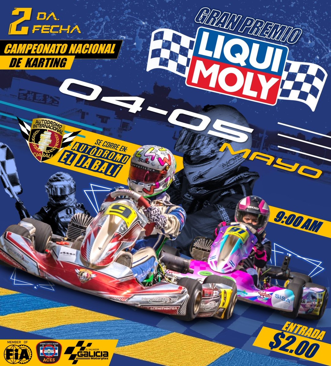 La cita es para este 4 y 5 de mayo @autodromoeljabali para la segunda fecha del campeonato nacional 2024...

...seguimos con la #NuevaEraKartismo 

#kart #karts #kartingtime #kartinglife #kartingpassionandlife #kartinglifestyle #kartingemotionandpassion #elsalvador #pista