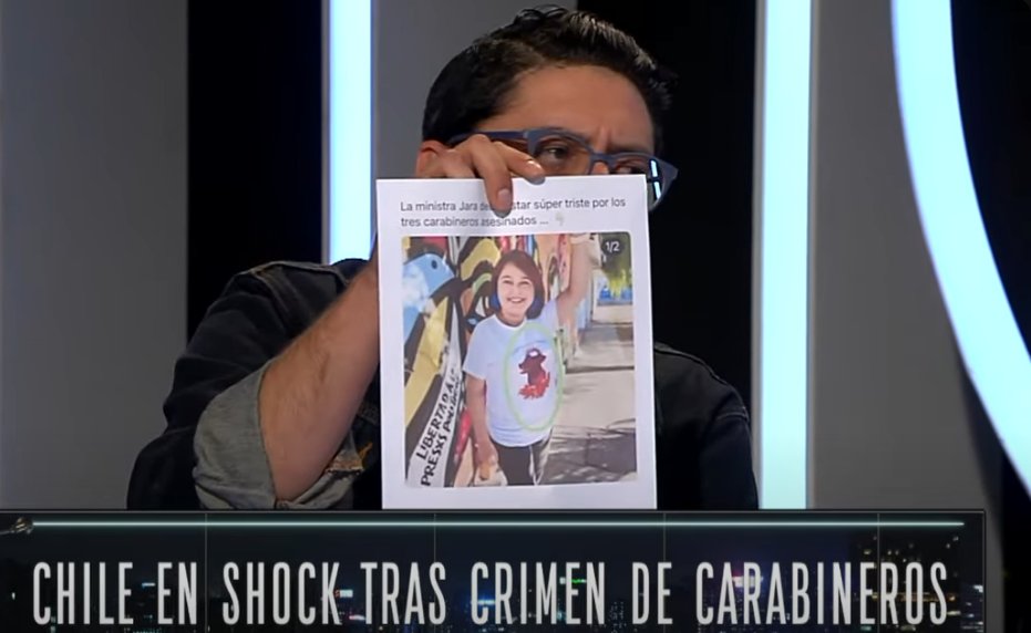 Toda la razón Pancho, la ministra Janet Jara llamaba abiertamente a matar carabineros. Hoy se hacen los weones comunistas hijos de puta. Son el CANCER de Chile #sinfiltros_tv 
DDHH Carabineros #NoOlvidamos Yañez Orsini