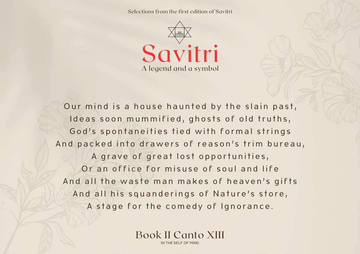 Daily Verses from Savitri (First Edition), Book II Canto XIII: In the Self of Mind

#SriAurobindo #InevitableWord