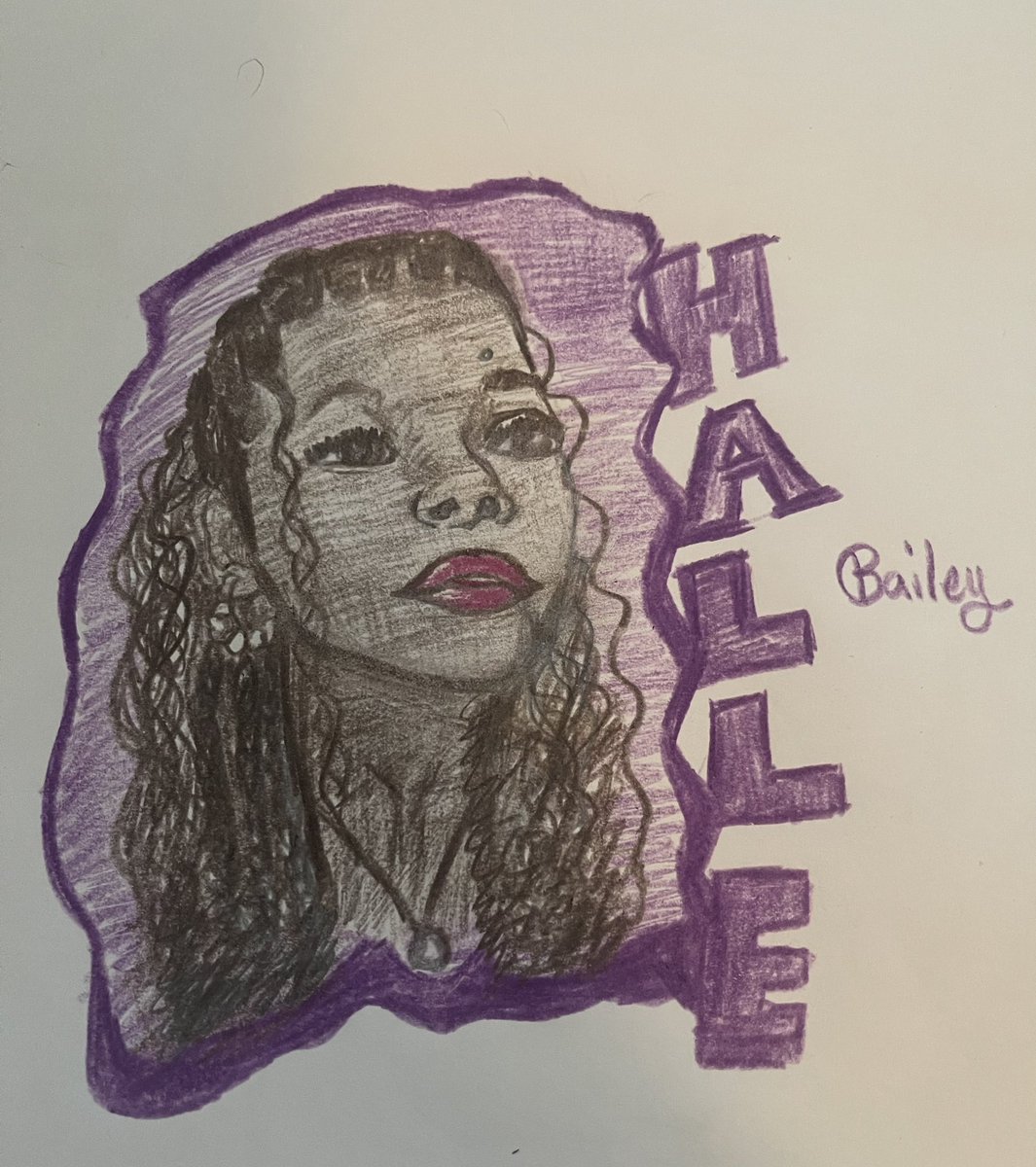 Here is my attempt at drawing Halle Bailey! God bless! #hallebailey #thelittlemermaid #hallebaileydrawing #sketchbookdrawing #mysketchbook #celebdrawing #fanart #portraitdrawing