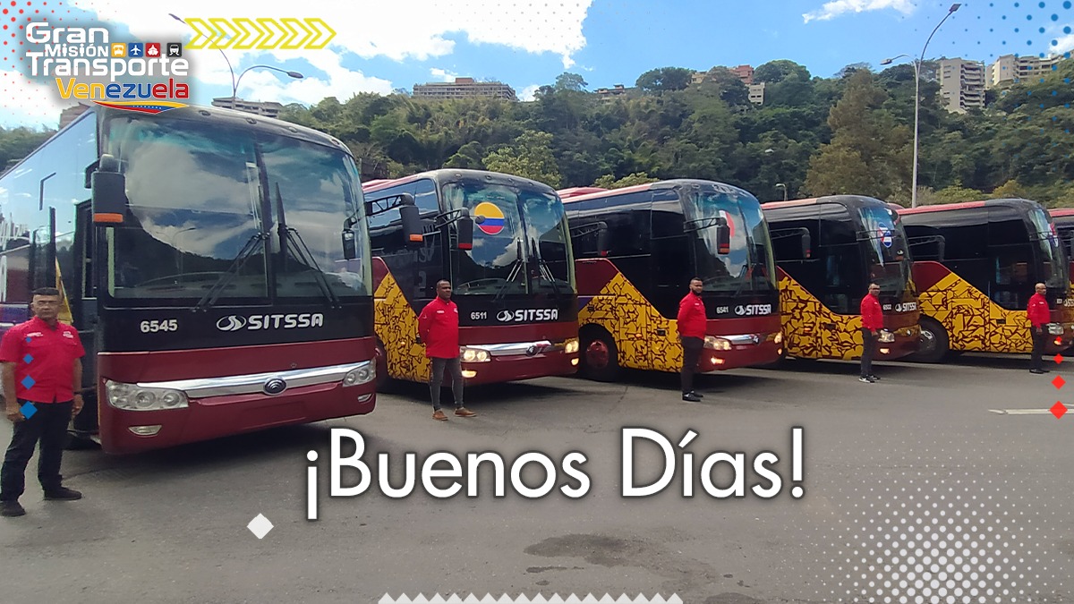 ¡La Gran Misión Transporte Venezuela te desea buenos días! Continuamos avanzando en la construcción de la Venezuela Potencia #LaGMTVzlaIndetenible