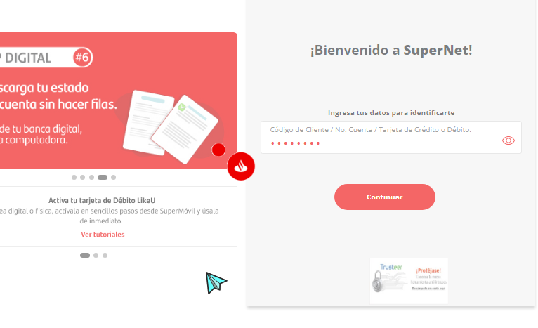 Asi está en supernet @SantanderMx