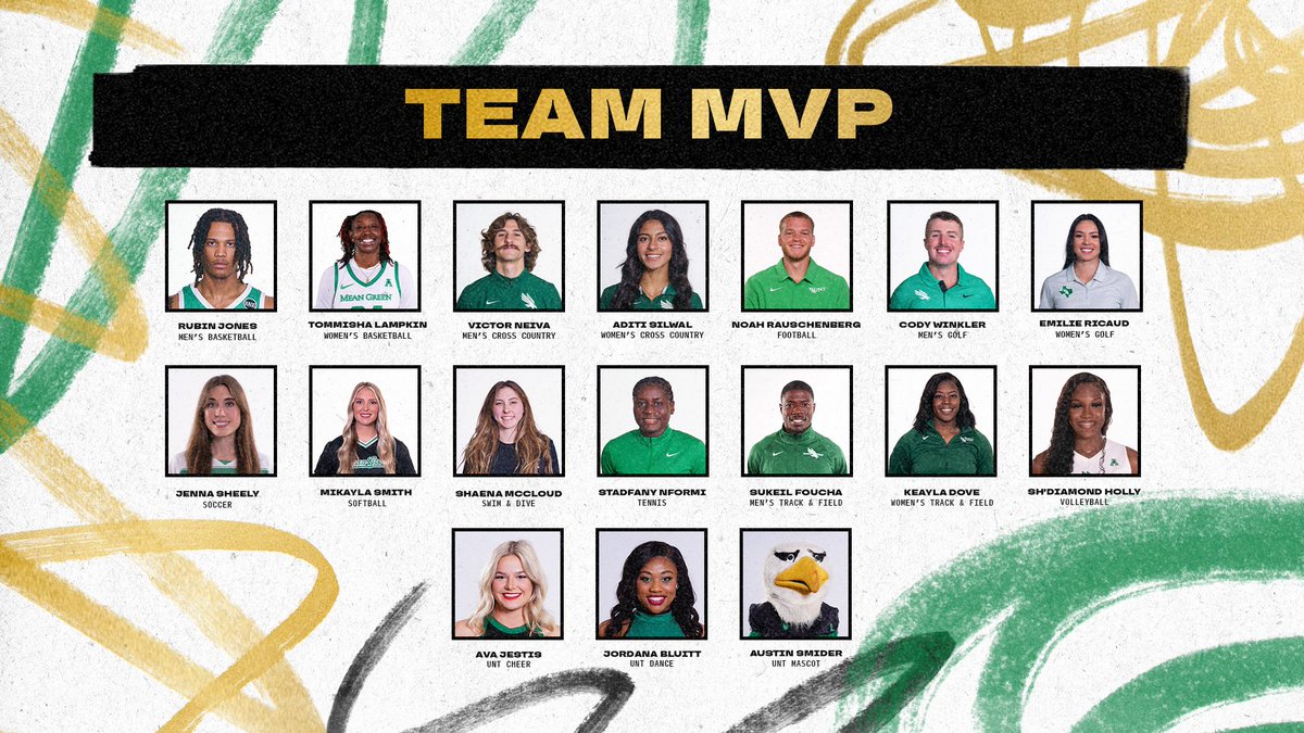 🗣️ M-V-P Congratulations to all of our sports' most valuable players. #GMG x #UNTScrappys