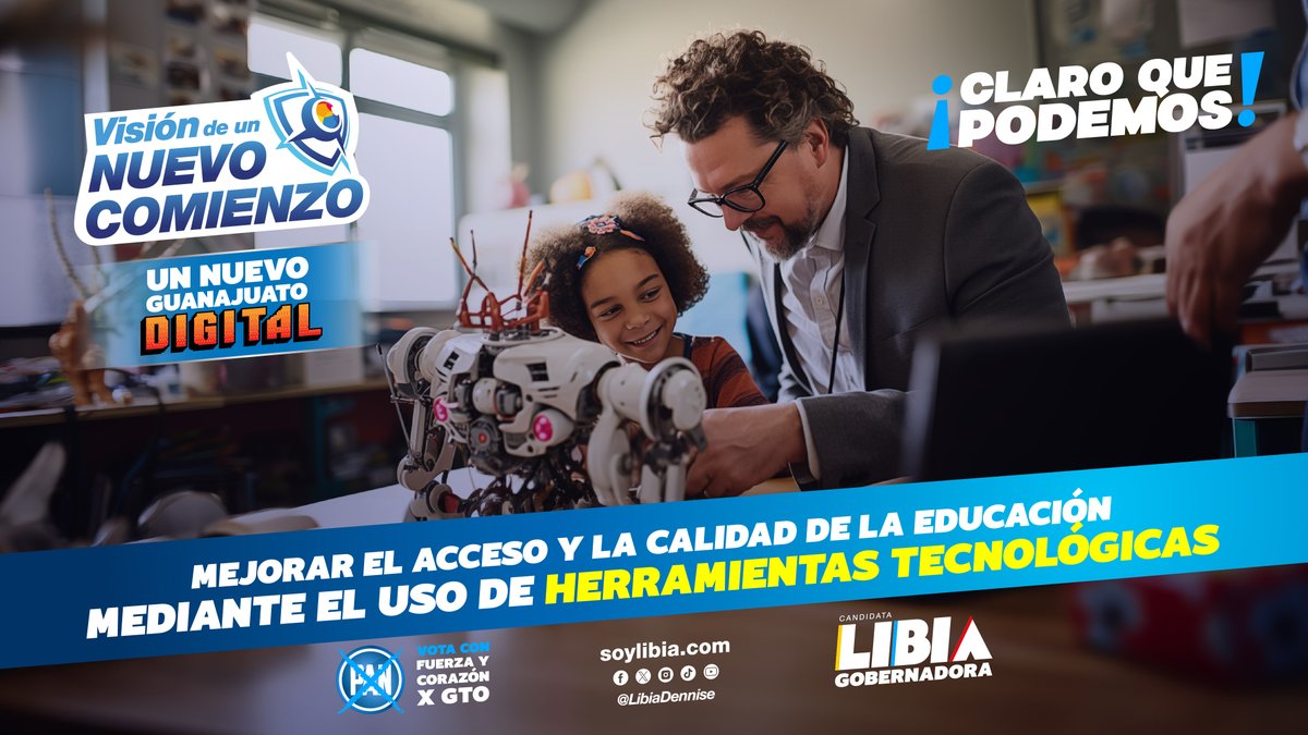 🖥️ 🌐 En Guanajuato seremos líderes nacionales en digitalización, con servicios de mayor calidad para la educación, más inteligencia en seguridad y apoyando la modernización de los negocios. #ClaroQuePodemos #LibiaGobernadora #VotaLibia