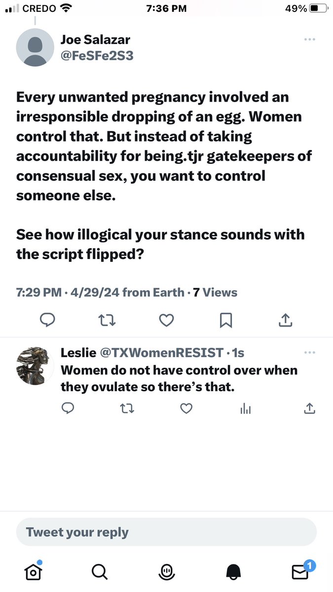 Another one who thinks women control when they ovulate. They make me so freaking tired.