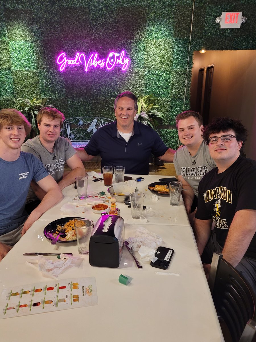 It's a special day when an offensive line #coach gets to hang out with some of his former #linemen. These are some great young men that I loved #coaching. #football #Brotherhood