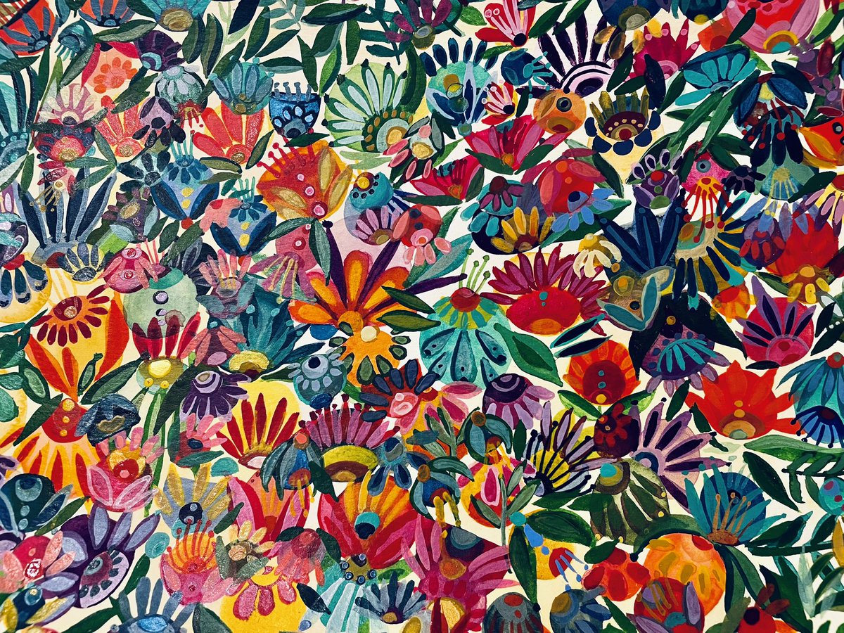 In Bloom #gansaitambi #watercolor #watercolorpainting #floral #petals #color #colorful #onpaper #watercolorpaper #blooming #bloom #whimsical #folkart #makeart #garden