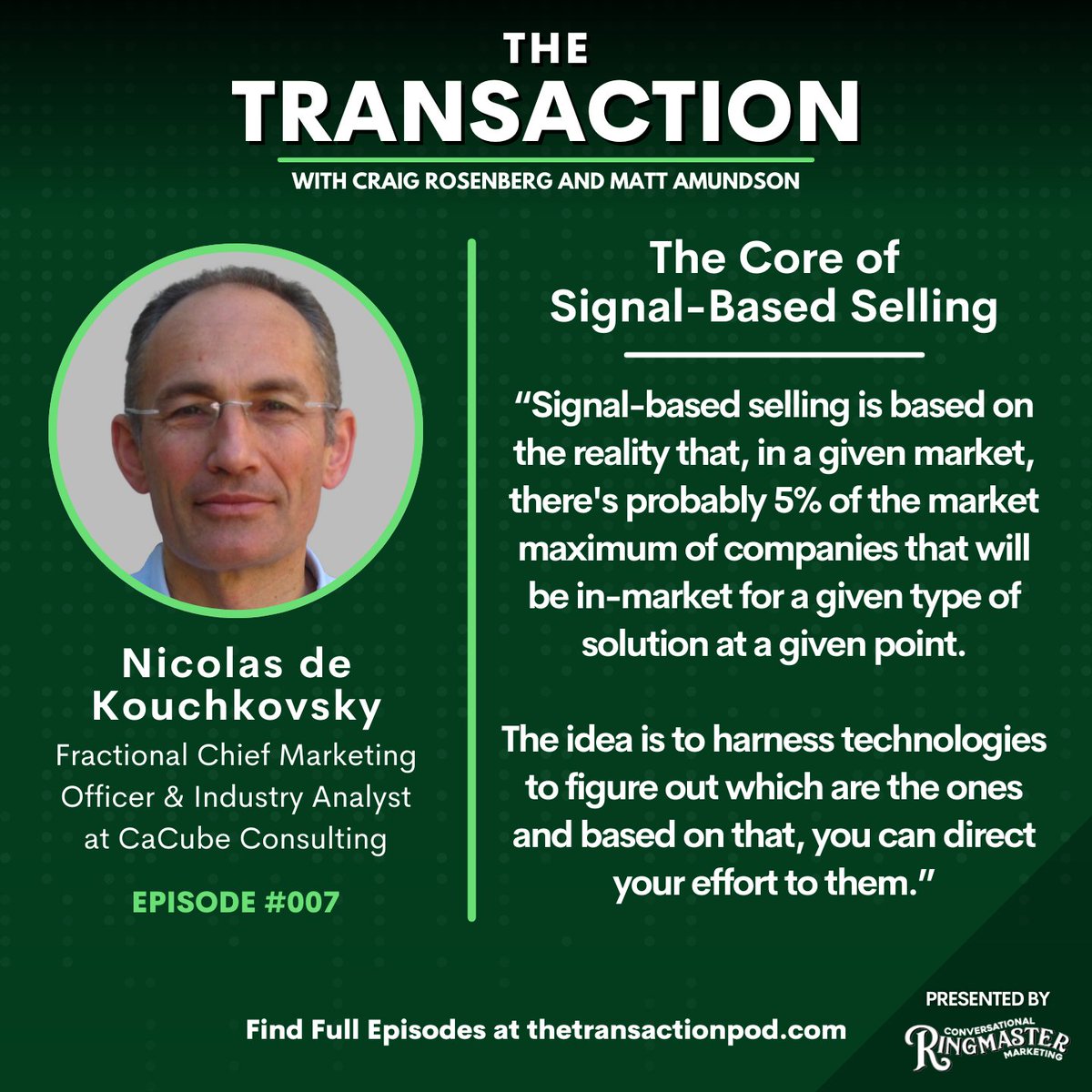 The core of Signal-Based Selling, according to Nicolas de Kouchkovsky ⬇

Full episode linked in 🧵

#signalbasedselling #b2bsales #salestips #gotomarket #salesstrategy
@funnelholic