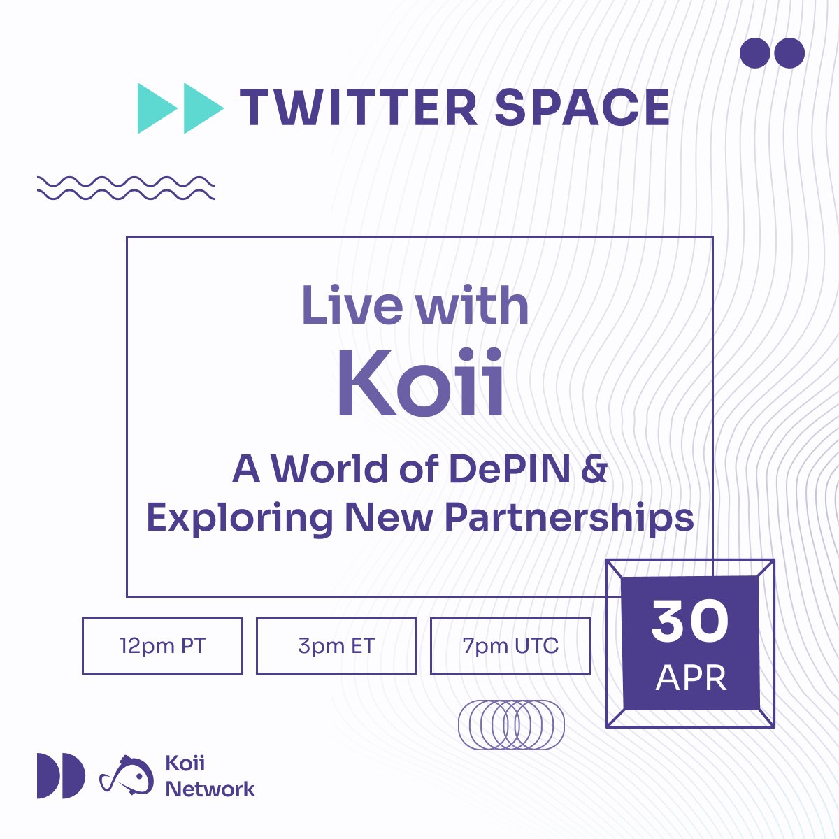 🎙️ Join our space as we explore A World of DePIN and New Partnerships hosted by @theblondebroker and @action_ceo!

Speakers: @al_from_koi @truflation @Wei_ADot @Adot_web3 

🗓️ 30th April, 3 PM EST, 7 PM UTC

Set your reminders below – we hope to see you there!