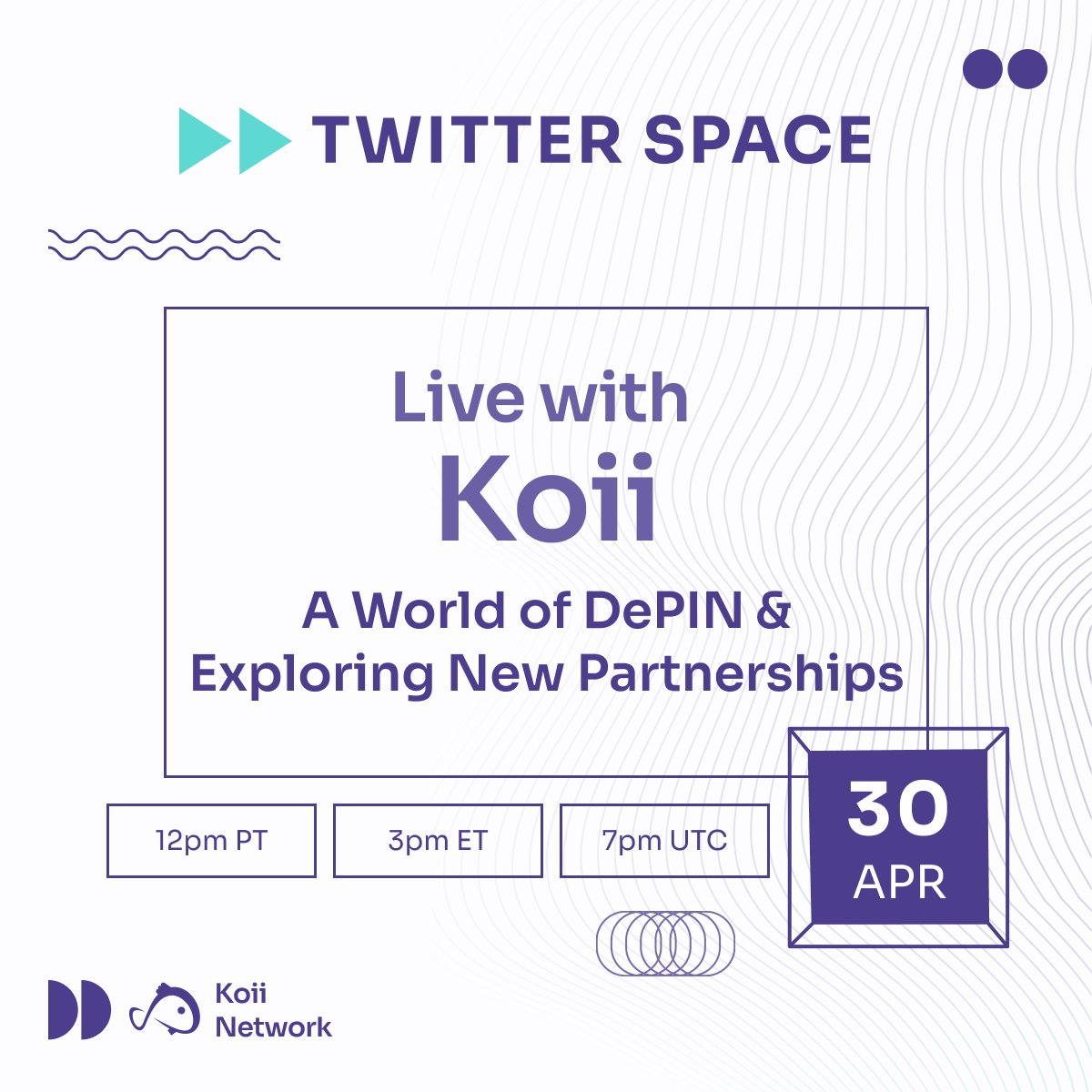 🎙️ Join our space as we explore A World of DePIN and New Partnerships hosted by <a href="/theblondebroker/">The Blonde Broker</a> and @action_ceo!

Speakers: @al_from_koi <a href="/truflation/">Truflation</a> <a href="/Wei_ADot/">Dr. Wei @Adot(a.xyz)</a> <a href="/Adot_web3/">Adot (a.xyz) 🔍</a> 

🗓️ 30th April, 3 PM EST, 7 PM UTC

Set your reminders below – we hope to see you there!