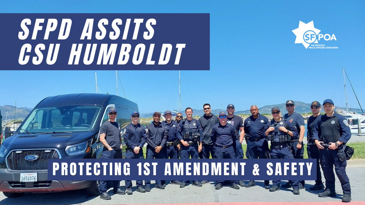 These officers are giving up their days off to assist CSU Police at CalPoly Humboldt to ensure EVERYONE’S safety, to protect the 1st Amendment rights of EVERYONE, and to ensure that if anyone chooses to “demonstrate” in a way that is criminal or puts the rest of the community in