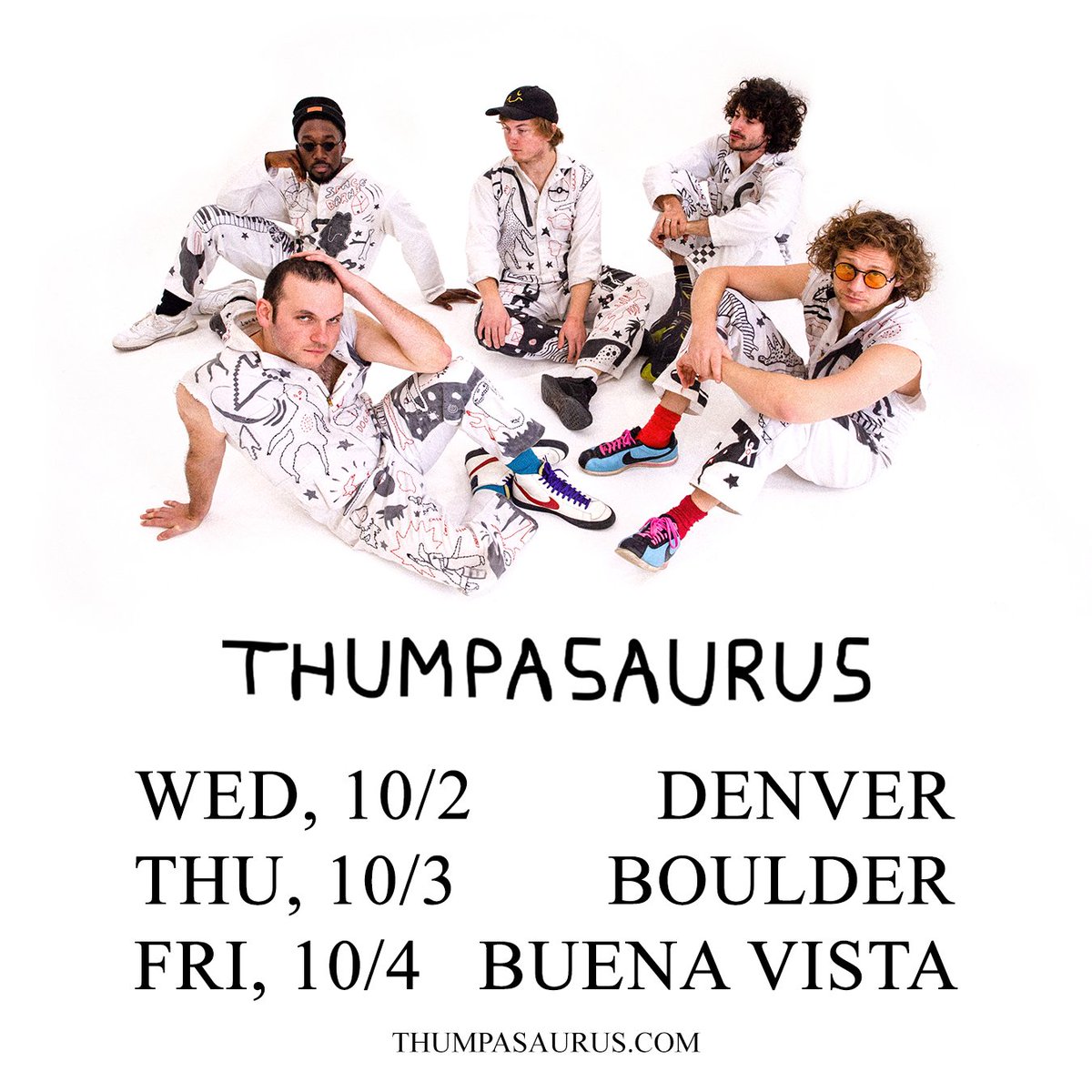 Thumpasaurus (@thumpasaurusyes) on Twitter photo COLO •freakin• RADO
Headed your ways in October.
🎟️ Tix are on sale this Friday 🤙
10/2 - Denver, CO - <a href="/CervantesDenver/">Cervantes Denver</a>
10/3 - Boulder, CO - @FoxTheatreCO
10/4 - Buena Vista, CO - #TheLariatBV COLO •freakin• RADO
Headed your ways in October.
🎟️ Tix are on sale this Friday 🤙
10/2 - Denver, CO - <a href="/CervantesDenver/">Cervantes Denver</a>
10/3 - Boulder, CO - @FoxTheatreCO
10/4 - Buena Vista, CO - #TheLariatBV