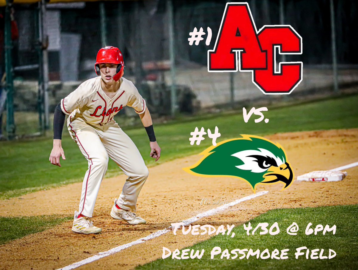 Big Match Up tomorrow at The Drew. Looking forward to a great game with <a href="/BaseballBLS/">Ben Lippen Baseball</a>   First pitch slated for 6pm! #golions