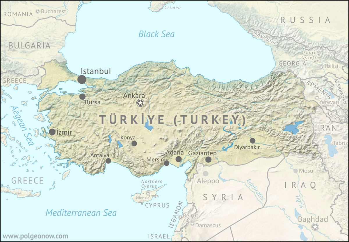 New: Your Complete Guide to #Turkey's 2021-2022 Name Change. A plain English explainer on what happened and why, how it started, and how it's going. Full article (free): polgeonow.com/2024/04/turkey… 

#geography #geographyteacher #placenames #namechange #toponymy #geopolitics #Turkiye