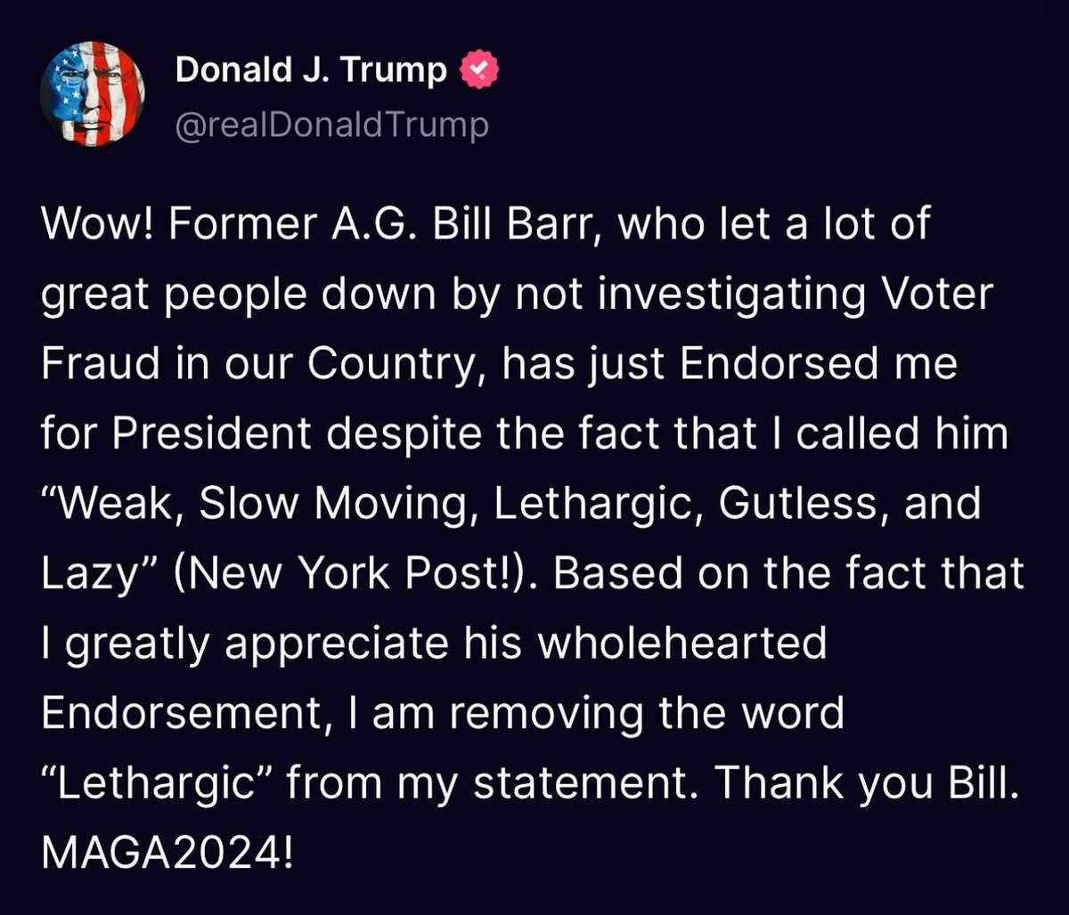 And yet, Bill Barr has publicly stated that that he will be supporting #Shitler in the election. Such is the level of #pussiness (oh it’s a word!) that has infected the #MAGAts crowd like sheep influenza (oh it’s a disease!) through the herd. #BillBarr