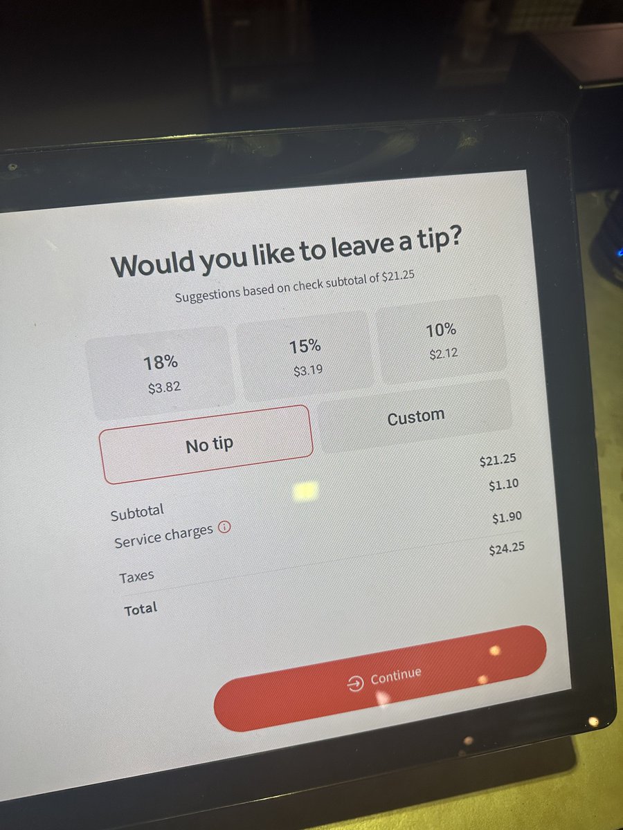 Why is a self order kiosk asking me to tip?