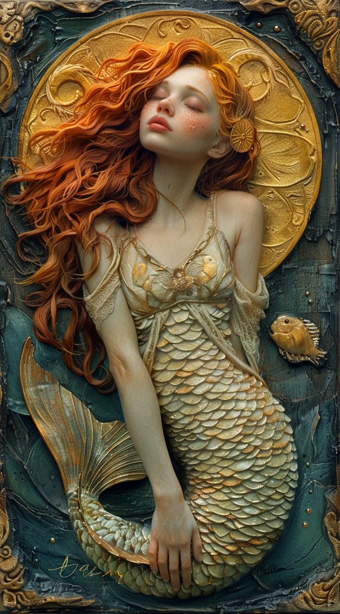 Amidst the whispers of waves and sea's embrace, the siren slumbers, her melody woven into the silence of the deep. QT your Siren