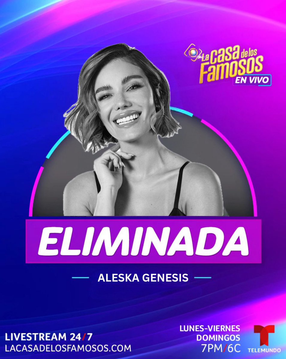 Creo que ella es la decimocuarta eliminada.

#LCDF4 #aleska #aleskagenesis