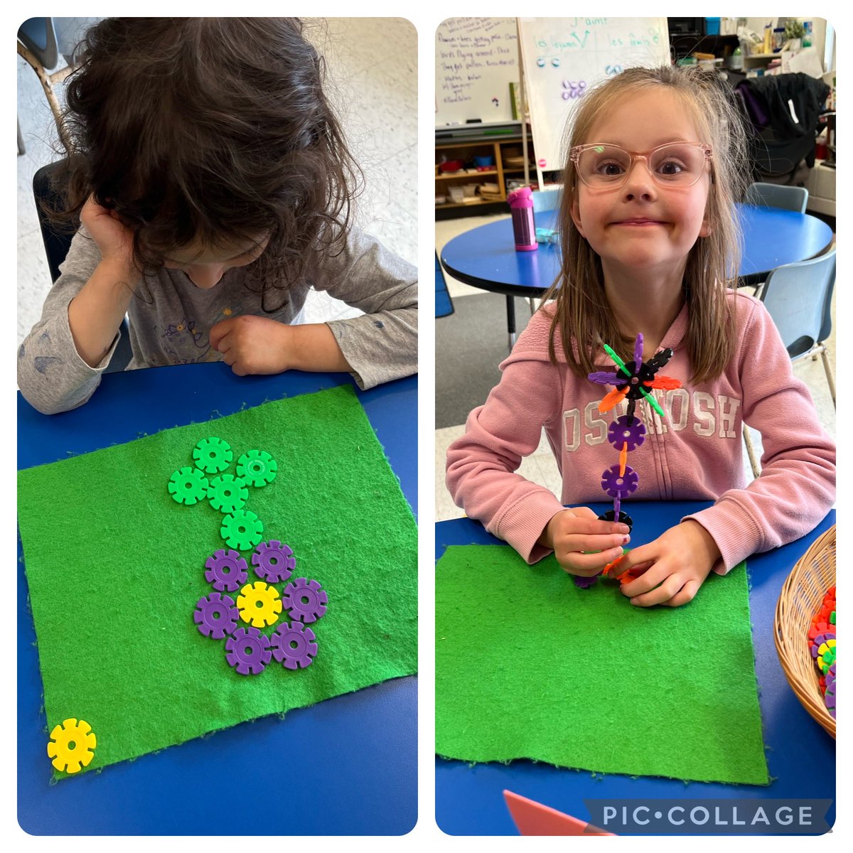 What kind of flower can you design using the pieces provided? ⁦@alcdsb_mich⁩ ⁦@mrsmcintyre1m⁩ ⁦@msekinderland⁩ ⁦@orellana_ivett⁩ ⁦@mrs_shaw33⁩