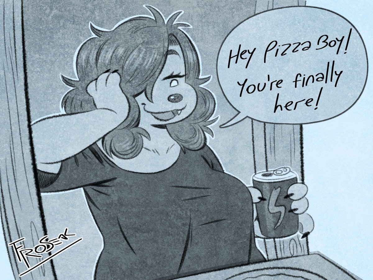 Fio starting the week with her favorite food🐶​🍕