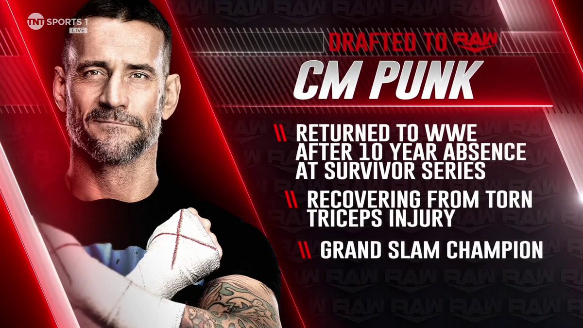CM PUNK HAS BEEN DRAFTED TO RAW! 🎤 💣

#WWERAW | Live on TNT Sports & discovery+