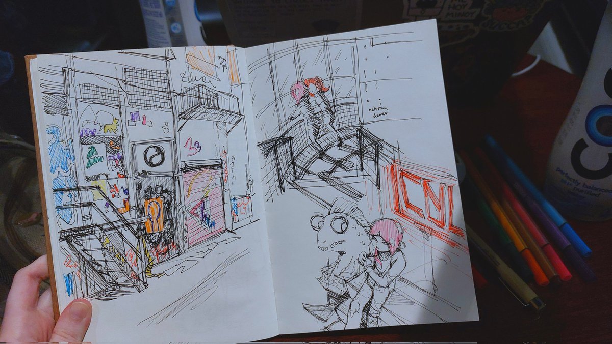 sketching underground shit at this cafe with a headache and a cappuccino