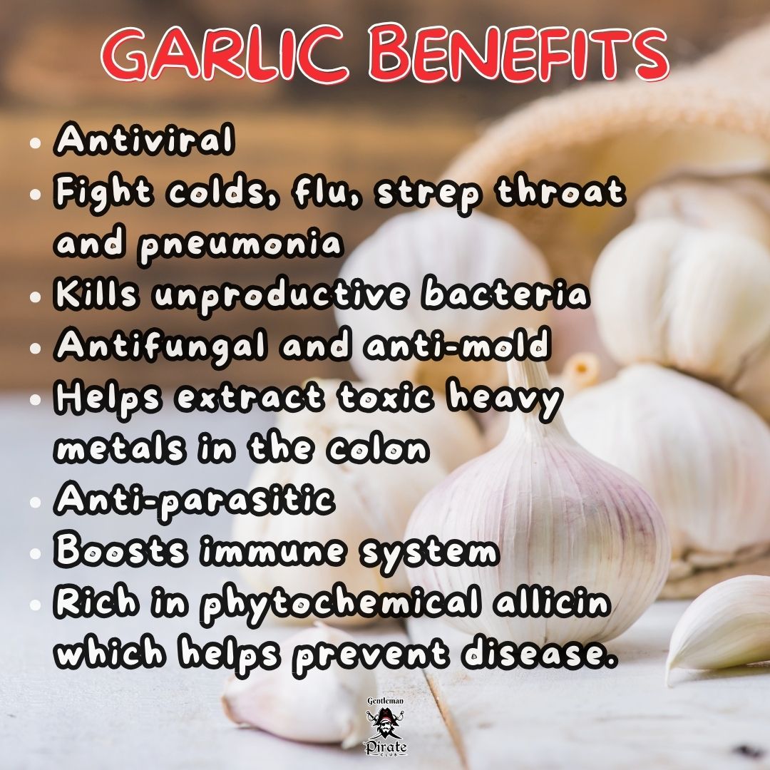 Learn the benefits of Garlic in our body.📷📷

Follow me on Pinterest: pinterest.com/TGPirate1/
#gentlemanpirateclub #TriviaTime #healthtips #NaturalRemedy #healthylifestyle #naturalremedytips