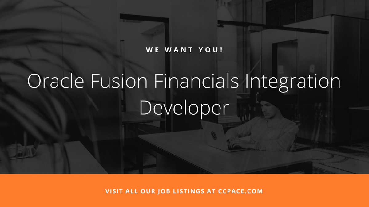 #HIRING This role is responsible for designing, developing, and implementing integrations between Oracle Fusion Financials and other systems. Visit ccpace.com to learn more about this opportunity. ccpace.com/careers

#OracleDeveloper #referralbonus #ccpace