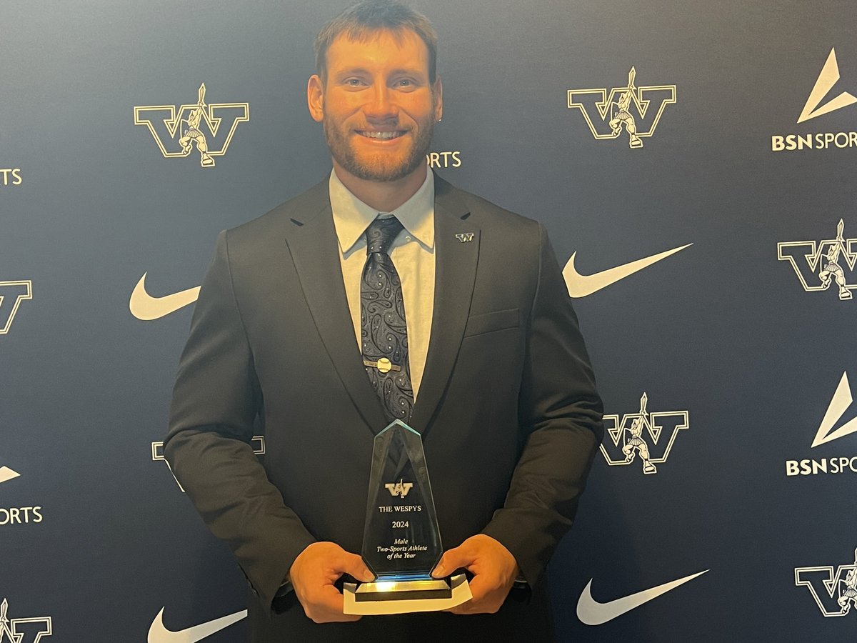 This year’s WESPY for Men’s Two-Sport Athlete of the Year goes to: senior football player/baseball player Carter Chinn (Grove City, Pa. | Grove City) #WESPYs24 #titanpride⚔️