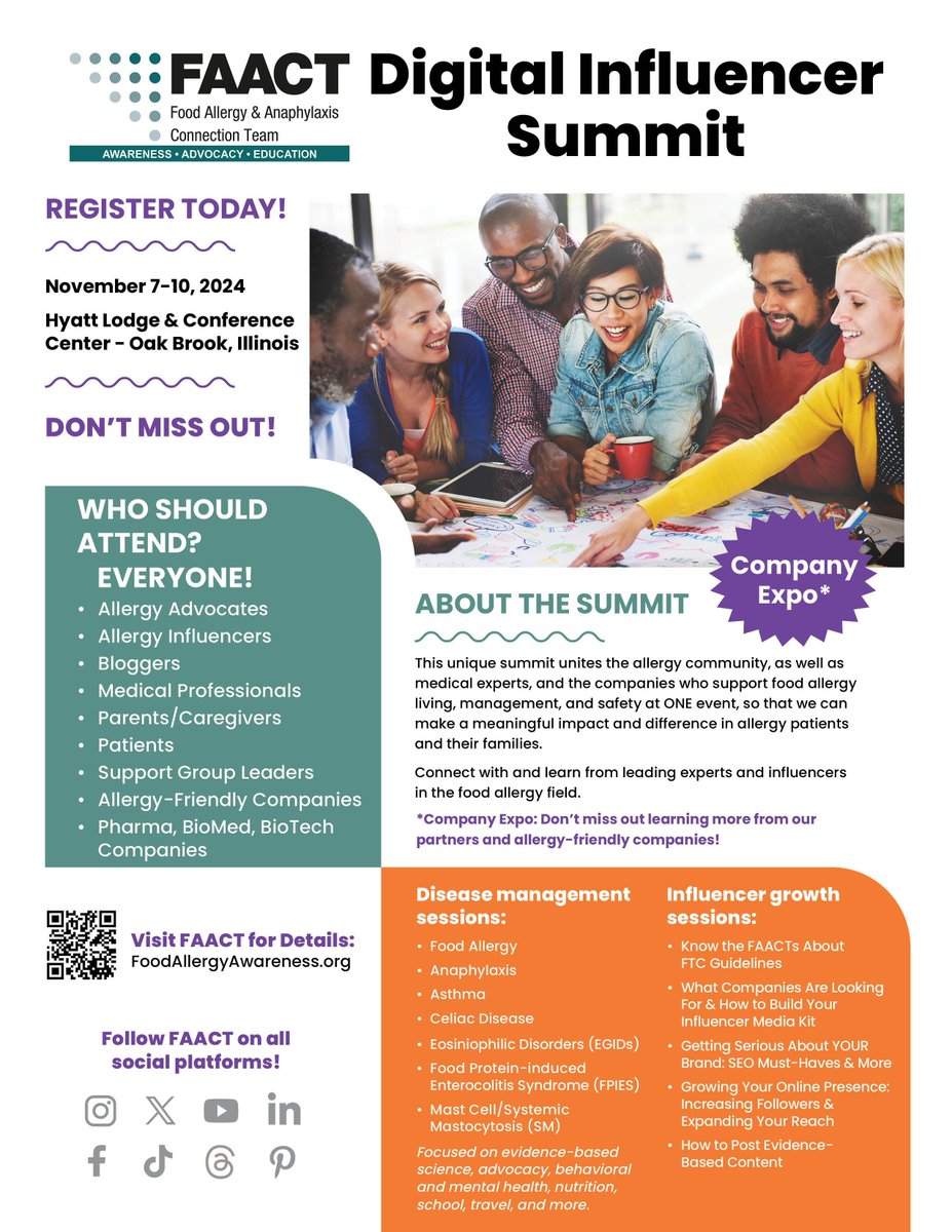 See you at the @FAACTNews Digital Influencer Summit! This is for everyone - #foodallergy parents, caregivers, patients, and influencers! This line-up is awesome! buff.ly/3UDsAK6