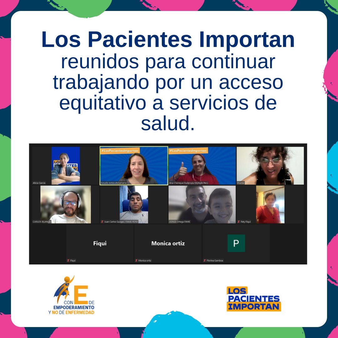 ⚠️Como todos los lunes, el Colectivo #LosPacientesImportan reunidos para trabajar por las personas con #EnfermedadesRaras , autoinmunes, crónicas y cáncer, para que puedan acceder a servicios de salud de calidad y oportunos. #NoSomosInvisibles #LosPacientesImportan 👍