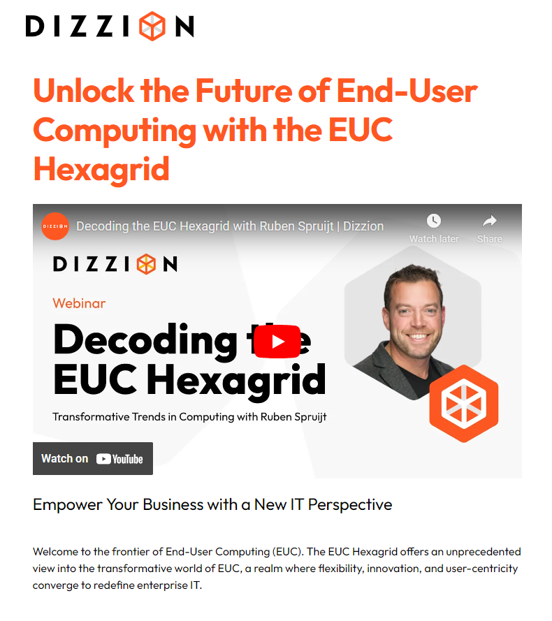 ▶️New: Recording 'Decoding the EUC Hexagrid' is available online - 🔍 As the creator of the #EUC #Hexagrid, I shared my insights on the latest trends and developments across the EUC landscape, vendor, and solution spectrum. This recording does clarify the Hexagrid framework and…
