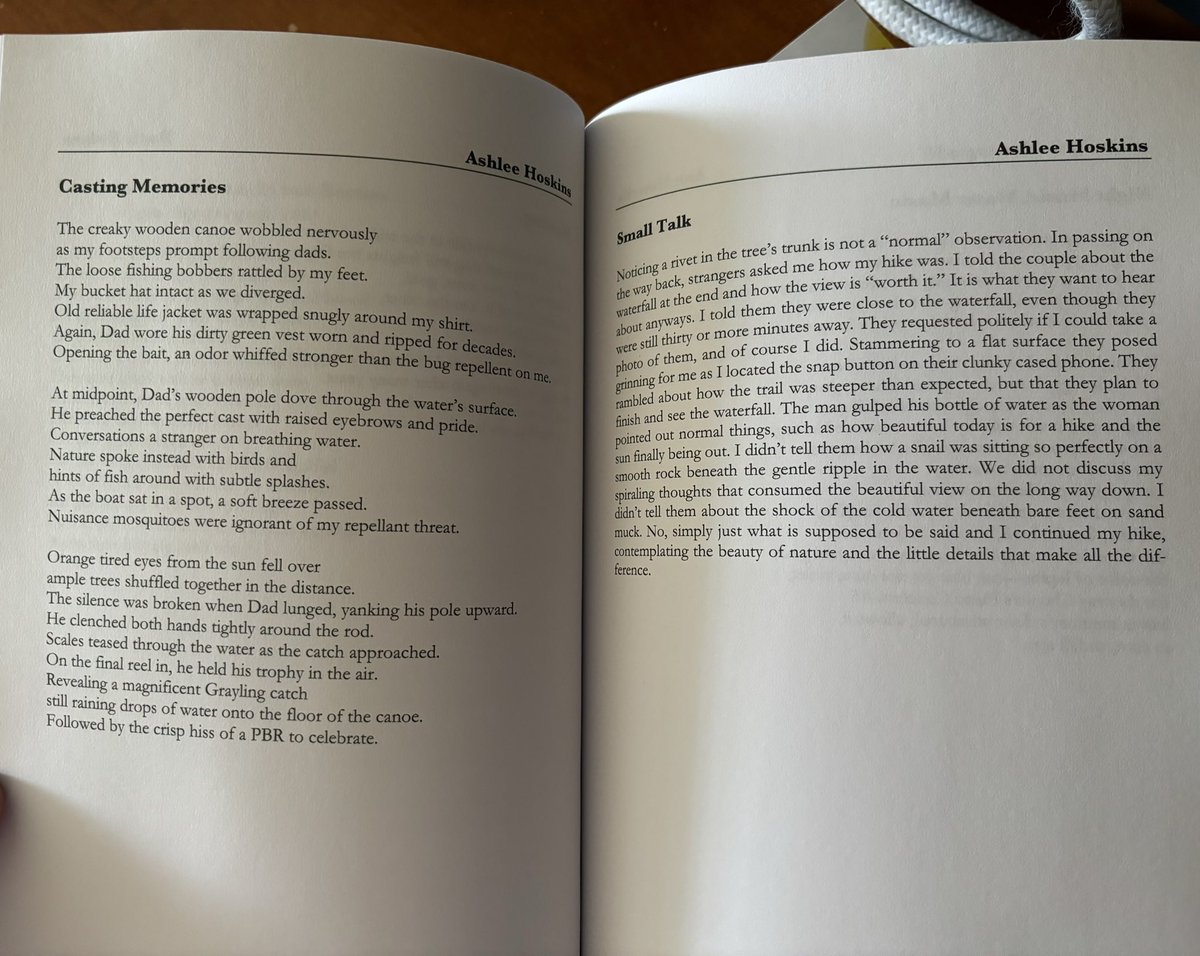 Seeing my poems published in print in a book, in hand-is such a great feeling. A year of working on the editorial board and also getting my own pieces accepted has been a fun ride 📝 

#poetry #literaryjournal #freshwaterliteraryjournal #PoetryCommunity #poetrylovers